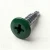 A 16mm x 4.2mm Painted Wafer Head Self Drilling Screws - BZP Steel with a RAL 6005 Moss Green powder coated coloured screw head.