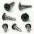 Different angles of the 16mm x 4.2mm Painted Wafer Head Self Drilling Screws - BZP Steel with a RAL 6012 Black Green powder coated coloured screw head.