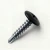 A 19mm x 4.2mm Painted Wafer Head Self drilling Screws - BZP Steel with a RAL 9005 Jet Black powder coated coloured screw head.