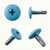 Various angles showing the 22mm x 4.8mm Painted Wafer Head Self drilling Screws with RAL 5012 light blue coloured heads