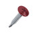 A 25mm x 4.2mm Painted Wafer Head Self drilling Screws - BZP Steel with a RAL 3002 Carmine Red powder coated coloured screw head.