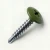 A 25mm x 4.2mm Painted Wafer Head Self drilling Screws - BZP Steel with a RAL 6025 Fern Green powder coated coloured screw head.