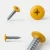 Various angles of the dahlia yellow coloured powder coated flange head screw