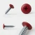 Various angles of the carmine red coloured powder coated flange head screw