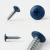 Various angles of the sapphire blue coloured powder coated flange head screw