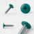 Various angles of the turquoise green coloured powder coated flange head screw