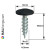 PanelPro™ HP19 Hoarding Screw - 19mm - RAL 9005 Jet Black hoarding screw technical drawing showing 11mm head diameter and 4.2mm thread size