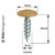 PanelPro HP19 RAL 1024 Ochre Yellow 19mm hoarding screw technical drawing showing 11mm head diameter and 4.2mm thread size from RALfixings