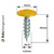 PanelPro 19mm x 4.2mm hoarding screw technical drawing - RAL 1032 Broom Yellow wafer head panel screw dimensions