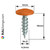 Technical dimensions of PanelPro 19mm RAL 2004 Pure Orange hoarding screw wafer head panel fixing