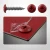 Various angles of this carmine red powder coated coloured hoarding screw, including one in a colour matched hoarding panel.