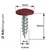 PanelPro 19mm x 4.2mm hoarding screw technical drawing - RAL 3004 Purple Red wafer head panel screw dimensions