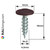 PanelPro 19mm x 4.2mm hoarding screw technical drawing - RAL 3007 Black Red wafer head dimensions