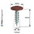 Technical dimensions of PanelPro 19mm RAL 3009 Oxide Red hoarding screw wafer head panel fixing