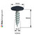 PanelPro 19mm x 4.2mm hoarding screw technical drawing, RAL 5004 Black Blue wafer head panel screw dimensions