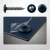 Various angles of this black blue powder coated coloured hoarding screw, including one in a colour matched hoarding panel.