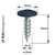 PanelPro 19mm x 4.2mm hoarding screw technical drawing - RAL 5011 Steel Blue wafer head dimensions
