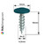 PanelPro 19mm x 4.2mm hoarding screw technical drawing with wafer head dimensions - RAL 5020 Ocean Blue