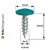 RAL 5021 Water Blue PanelPro 19mm wafer head hoarding screw for Dibond ACM and printed hoarding panels