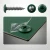 Various angles of this moss green powder coated coloured hoarding screw, including one in a colour matched hoarding panel.