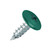 PanelPro 19mm wafer head hoarding screw in RAL 6016 Turquoise Green for ACM Dibond and printed construction panels