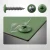 Various angles of this may green powder coated coloured hoarding screw, including one in a colour matched hoarding panel.