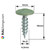 PanelPro 19mm x 4.2mm hoarding screw technical drawing wafer head dimensions - RAL 6021 Pale Green