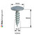 PanelPro 19mm x 4.2mm hoarding screw technical drawing wafer head dimensions - RAL 7001 Silver Grey