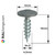 PanelPro 19mm x 4.2mm hoarding screw technical drawing wafer head dimensions - RAL 7005 Mouse Grey
