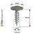 Technical dimensions drawing of PanelPro 19mm hoarding screw wafer head - RAL 7006 Beige Grey