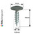 PanelPro hoarding screw 19mm x 4.2mm technical dimensions wafer head - RAL 7009 Green Grey
