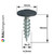 PanelPro hoarding screw 19mm x 4.2mm wafer head technical dimensions - RAL 7016 Anthracite Grey