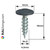 PanelPro hoarding screw 19mm x 4.2mm technical dimensions wafer head - RAL 7024 Graphite Grey
