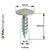 PanelPro hoarding screw 19mm x 4.2mm wafer head technical dimensions - RAL 7032 Pebble Grey