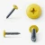 Different angles of the RAL 1016 Sulfur yellow - 25mm x 4.2mm Painted Flange Head Self Tapping Screws - BZP Steel