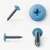 Different angles of the RAL 5012 Light Blue - 25mm x 4.2mm Painted Flange Head Self Tapping Screws - BZP Steel