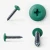 Different angles of the RAL 6016 Turquoise Green - 25mm x 4.2mm Painted Flange Head Self Tapping Screws - BZP Steel