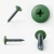 Different angles of the RAL 6025 Fern Green - 25mm x 4.2mm Painted Flange Head Self Tapping Screws - BZP Steel