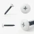 Different angles of the RAL 9016 Traffic White - 32mm x 4.2mm Painted Flange Head Self Tapping Screws - BZP Steel