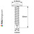 Technical drawing showing the dimensions of the RAL 9010 Pure White - 32mm x 4.2mm Painted Flange Head Self Tapping Screws - BZP Steel