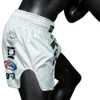 Fairtex BS1923 Racer White Slim Cut Muay Thai Boxing Shorts