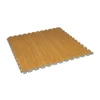 Black / Wood Reversible Interlocking Puzzle Mat - 40” x 40” x 1”