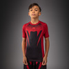 Venum Attack Kids Short Sleeve Rashguard - Black/Red