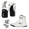 Everlast White Elite Boxing Shoe, Glove and Hand Wrap Bundle