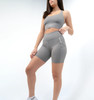 Rival Women's High-Rise Biker Shorts with Pockets - Grey