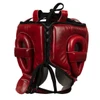 TITLE Boxing Blood Red Leather Sparring Headgear