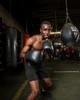TITLE Black Old School Leather Pro Bag Boxing Gloves