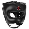 FTF (FEAR THE FIGHTER) Traditional Headgear With Face-Saver Bar Black