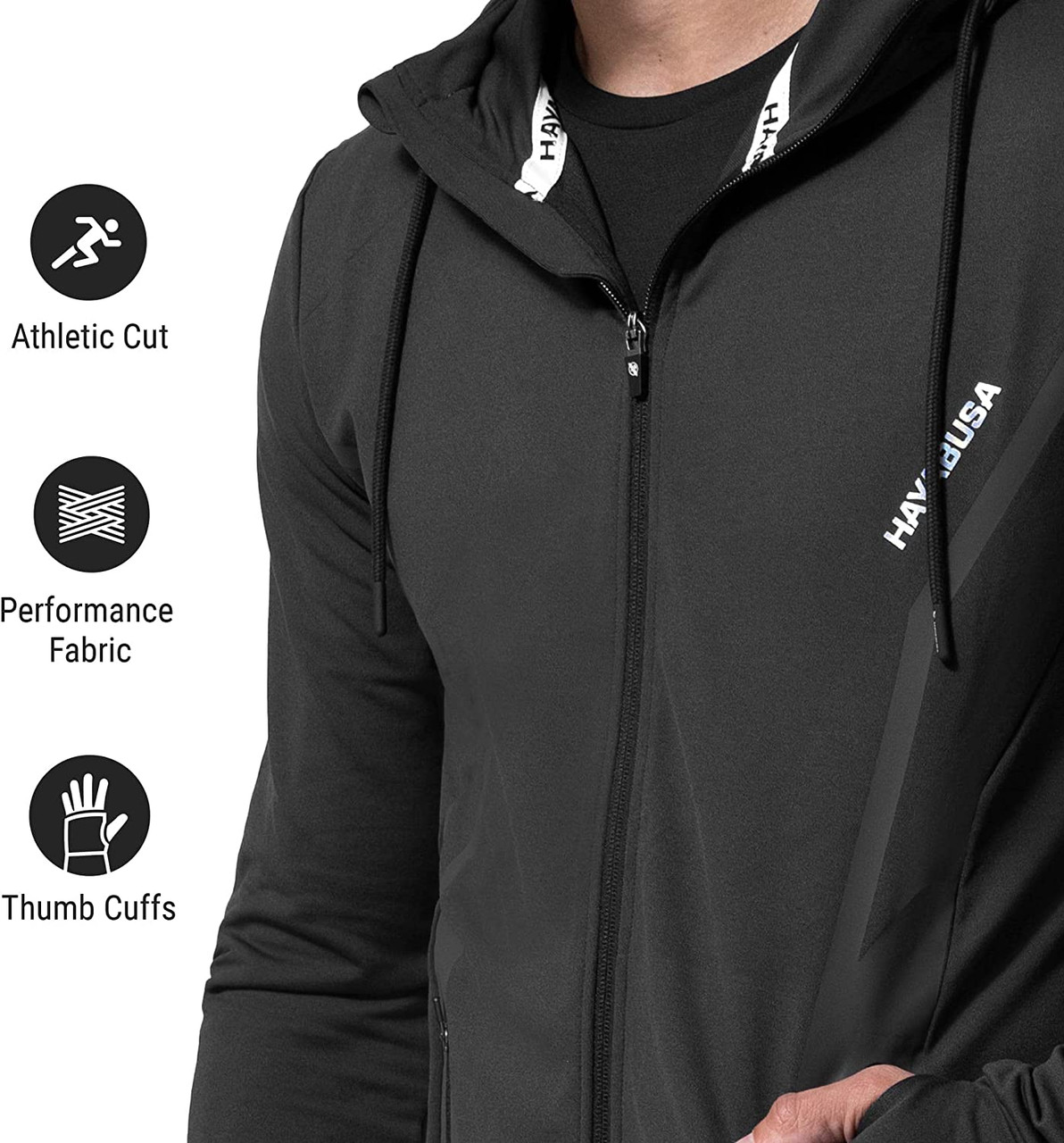 Hayabusa Men's Zip-Up Performance Hoodie Black | Pro Fight Shop
