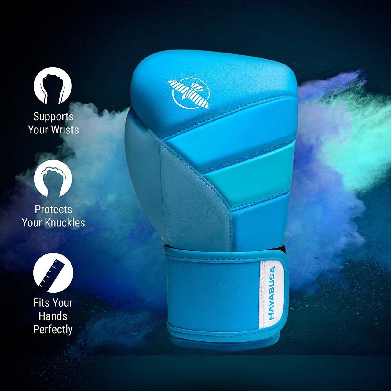 Hayabusa T3 Neon Blue Boxing Gloves